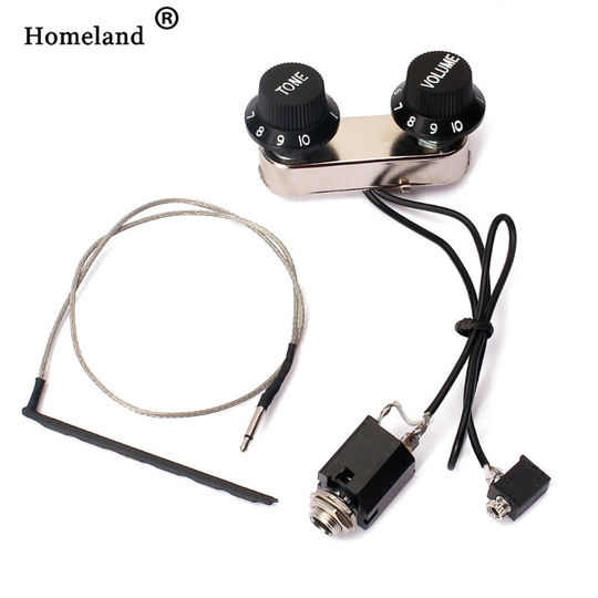 Gitaar Viool pickup Accessoires Gitaar Viool Pickup Piezo Transducer Bridge Set met Tone Volumeknop
