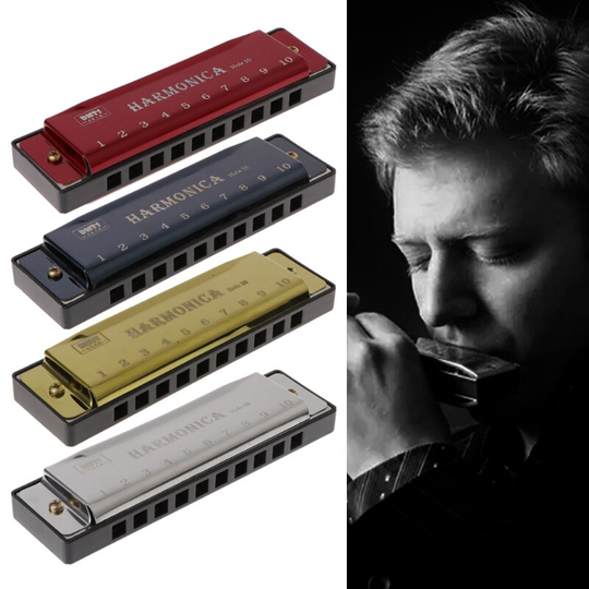 ! 10 Gaten Sleutel Van C Blues Harmonica Muziekinstrument Educatief Speelgoed Met Case