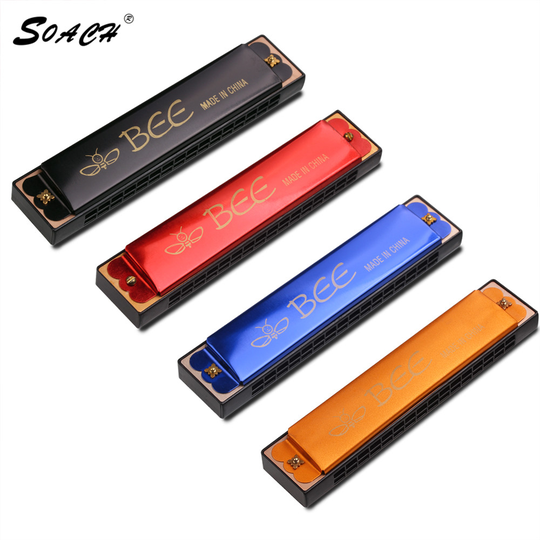 Metal 16 Gat Polyfonie C (C) 4 Kleur Harmonica Instrument Gaita Mond Orgel Armonica Diatonica Mondharmonica
