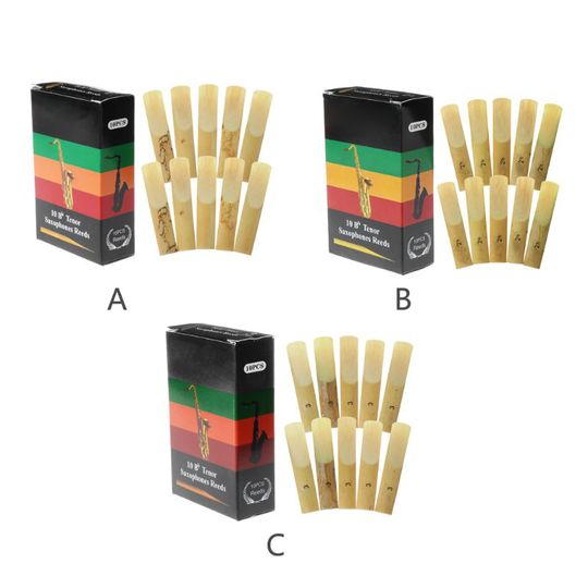 10 stuks bamboe Bb Tenor Saxofoon Rieten Sterkte 2 2.5 3 Sax Houtblazers Instrument Onderdelen 8.1x1.7cm