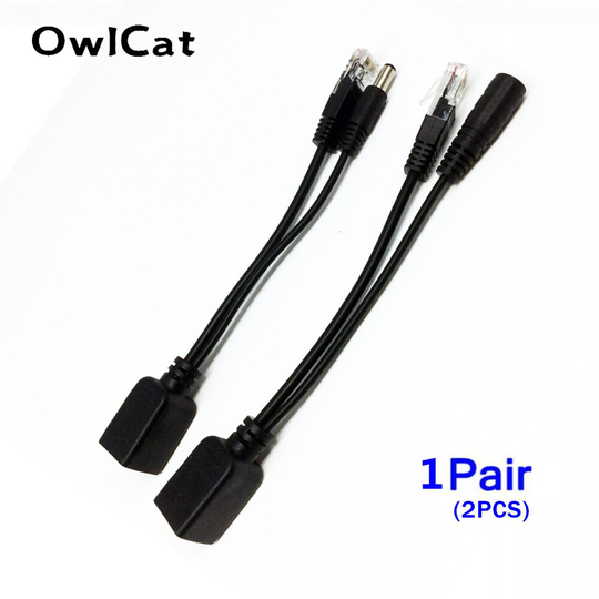 2 Pairs (4 Stuks) Tape Gescreend POE Switch Adapter Kabel POE Splitter Injector Voeding 12-48 v Synthesizer Separator Combiner