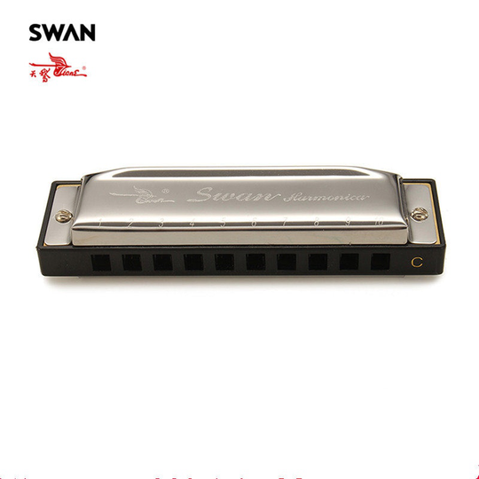 Swan Harmonica 10 Holes 20 Tone Sleutel Van C Zilver Kleur Blues Jazz Rock Folk Muziek Muziekinstrument Diatonische Harp SW1020-7