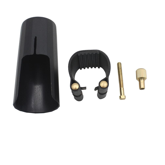 Alto Tenor Sopraan Saxofoon Mondstuk PU Lederen Klem + Cap Sax Saxofoon Muziek Instrument Accessoires