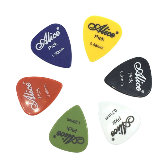 6 stks Alice Plectrums Akoestische Elektrische Palheta Dikte 0.58mm-1.50mm Optionele-Kleur Willekeurige