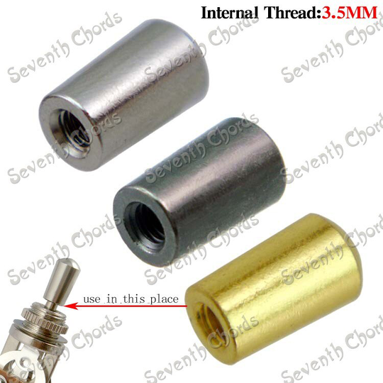 3 Pcs/Pack 3 Color Electric Guitar Brass Toggle Switches Knobs Tip Buttons Cap Internal thread 3.5mm