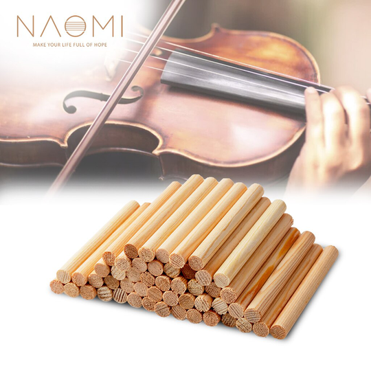 Naomi 50Pcs Akoestische Viool Geluid Post Spruce Soundpost Voor 4/4 3/4 1/2 1/4 1/8 Viool Onderdelen Accessoires