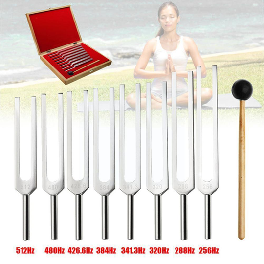1 Set 8 Tuning Fork Set 256-512hz Steel Teaching Tuning Musical Set Guitar Tuning Tuner Tunning Violin Instrument Fork Fork T1m4