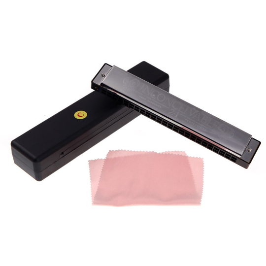 Tremolo Harmonica Mondharmonica 24 Dubbele Gaten Met 48 Riet Sleutel Van C Gratis Reed Wind Instrument Met silver Case