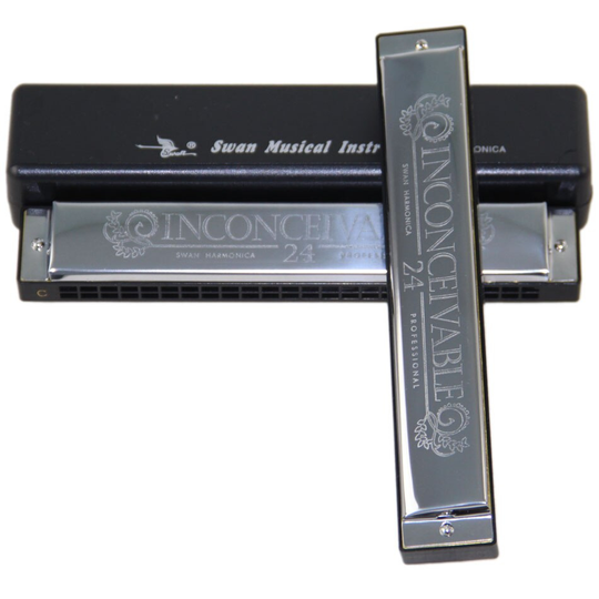 Verbeterde Versie Zwaan 24 Gaten Octaaf-Tuned Harmonica Metalen Harmonica Sleutel Van C Met Case