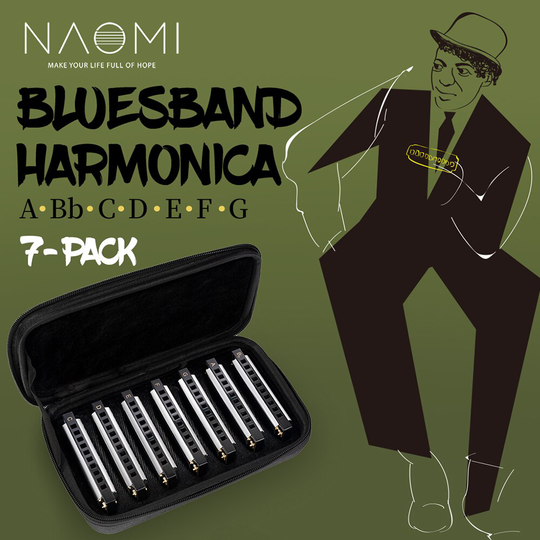 Harmonica Blues Band Harmonica Set (C, D, E, F, G, Een, bb Toetsen) 10 Gaten Set
