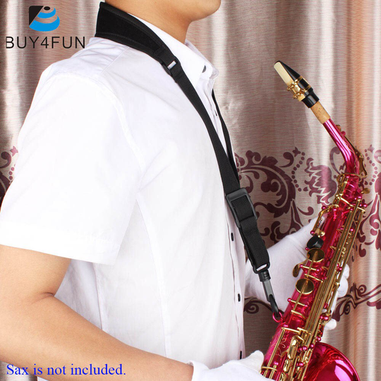 Verstelbare Saxofoon Sax Draagriem Katoen en Nylon Strap Gevoerde met Haak Sluiting lichtgewicht en Compacte