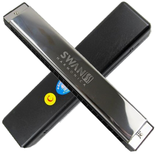 Swan Harmonica 24 Holes Sleutel van C Tremolo Harmonica Mondharmonica houtblazers muziek Instrument Zilver kleur
