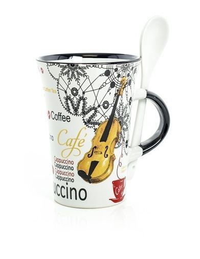 Tasse Cappuccino Tasse Violine mit Löffel Edition Music Sales 5060149338902