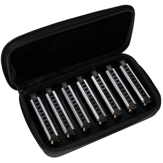 Naomi 7Pcs Voor Harmonica Blues Band Harmonica Set Met Case C,D,E,F,G, Een, Bb