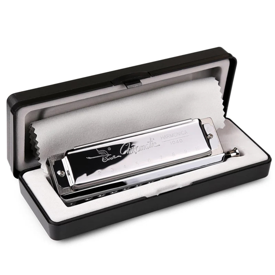 Zwaan Chromatische Harmonica 10 Gaten 40 Tone Sleutel Van C Brass Riet Abs Kam Harp Professionele Windwood Muziekinstrumenten SW1040