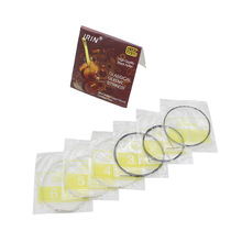 Gitaar Snaren 6 stks/set Zwart Nylon Core Verzilverde Koperen Wond Klassieke Gitaar Snaren Set 1st-6th (. 028-.043)