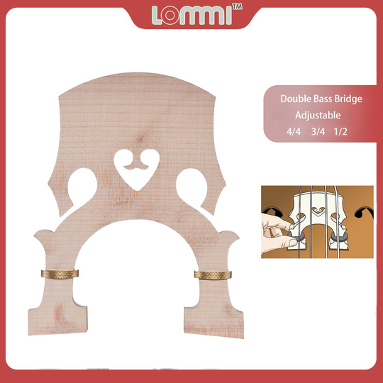 Lommi 4/4 3/4 1/2 Upright Bass Bridge Master Esdoorn Dubbele Bass Bridge Verstelbare Standaard Brug Met Messing Hoogteverstelling