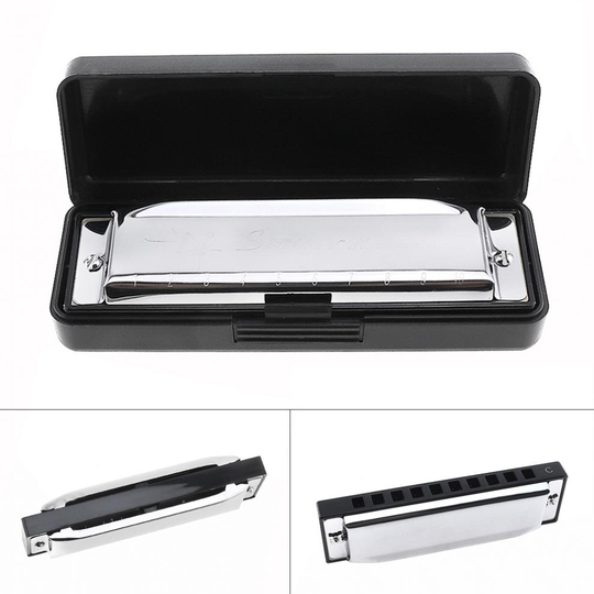 Harmonica 10 Gaten 20 Tonec Zilveren Harmonica Diatonische Blues Harp Mondharmonica Muziekinstrument Rvs Voor Beginner