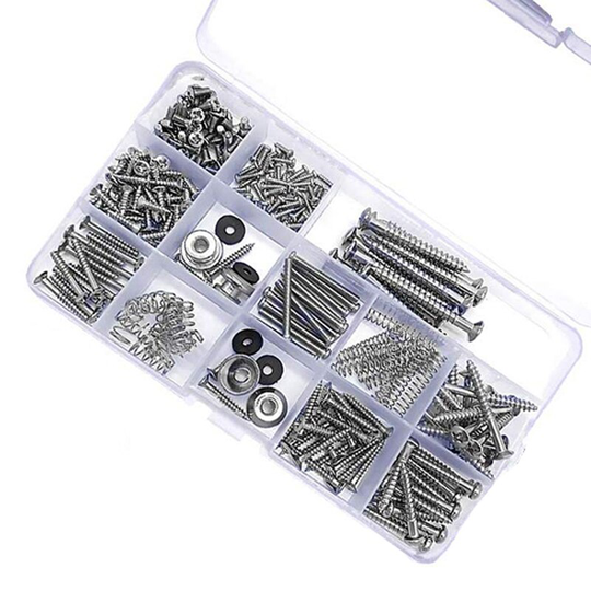 1 Set Electric Guitar Screw Kit Sorting Box for Electric Guitar Bridges Pickups Tuners Switches Neck Plates Springs 3 Pieces of
