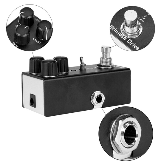 Ultimate Drive Gitaar Effecten Pedaal Gain/Niveau/Tone Knop Hoge Lage Frequentie Effect Pedalen Met True Bypass Schakelaar